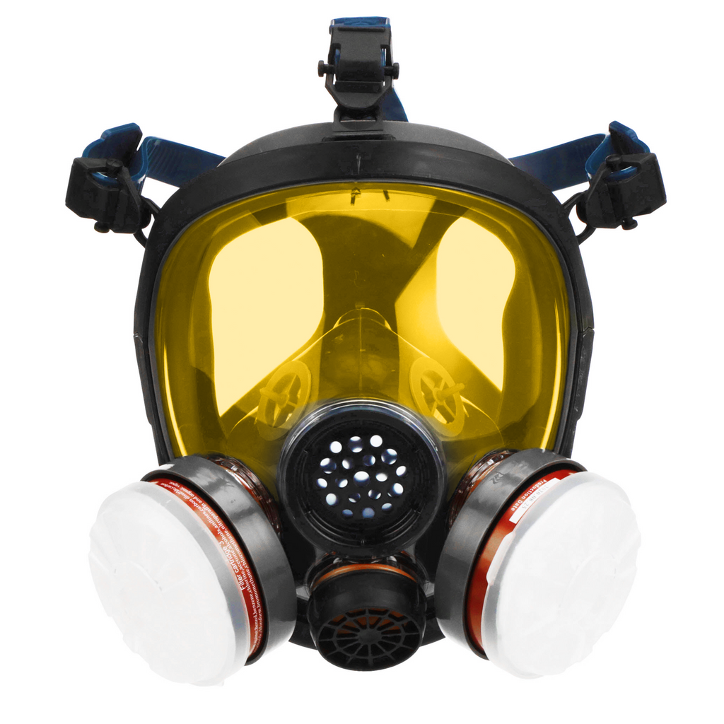 PD-100 Light Amber - Full Face Respirator Tinted Gas Mask with Organic Vapor and Particulate Filtration