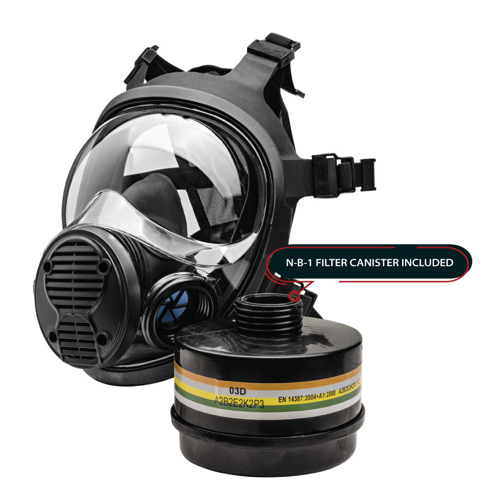 NB - 100 Smoke Black Tactical Respirator Mask - Full Face Respirator with 40mm N - B - 1 Defense Filter - Parcil SafetyGas MasksGas MasksParcil Safety