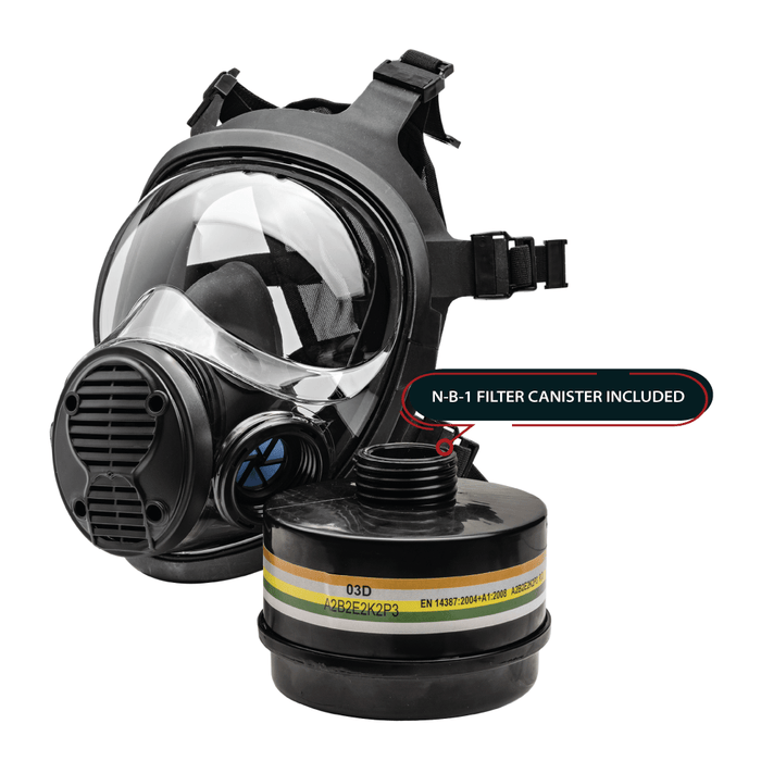NB-100 Smoke Black Tactical Gas Mask for Full Face Protection | Parcil ...